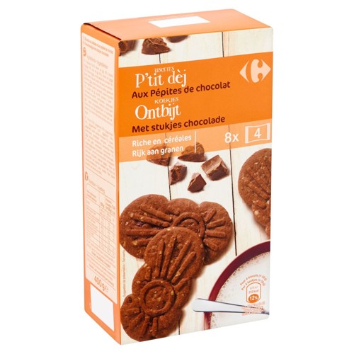 Carrefour Biscuits P''tit Dèj aux Pépites de Chocolat 400 g