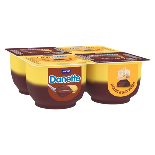 Danette Crème Dessert Double Saveurs Chocolat & Vanille 4x125g