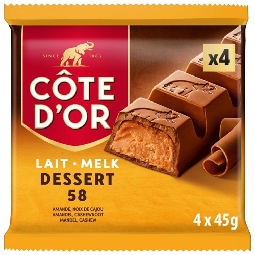 Côte d''Or Barres Chocolat Au Lait Dessert 58  180g