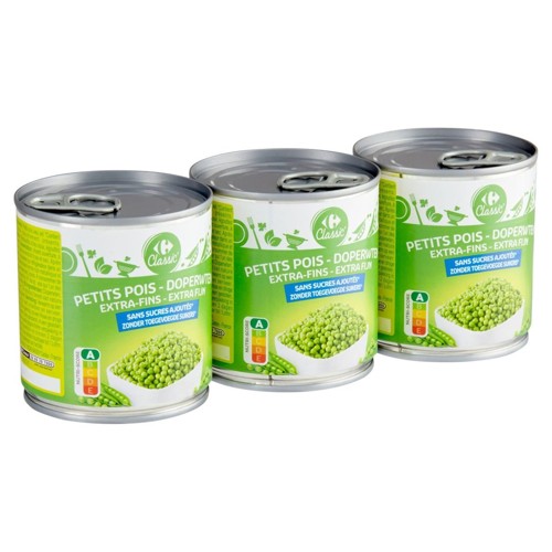 Carrefour Classic'' Petits Pois Extra Fins 3 x 200 g