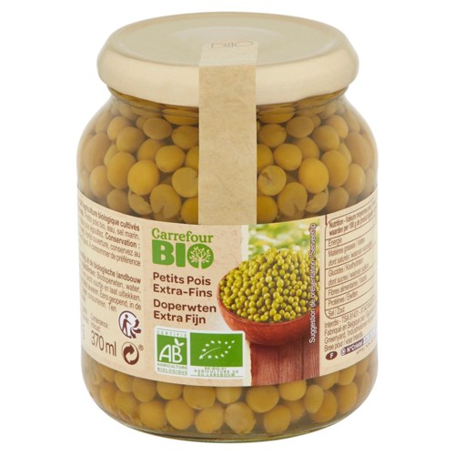 Carrefour Bio Petits Pois Extra-Fins 340 g
