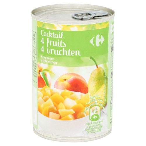 Carrefour Cocktail 4 Fruits Sirop Léger 412 g