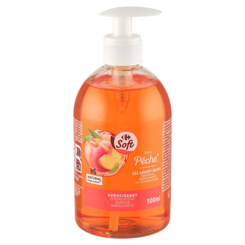 Carrefour Soft Gel Lavant Mains avec Pêche 500 ml