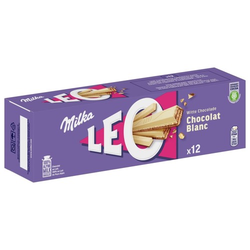 Milka LEO Gaufrettes au chocolat blanc boîte 0 g