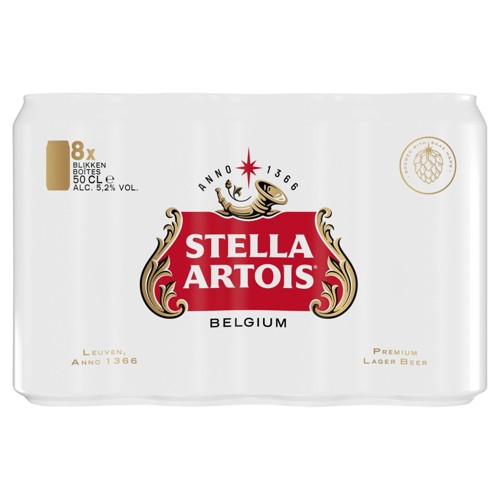 Stella Artois Bière Boîtes 8 x 50 cl