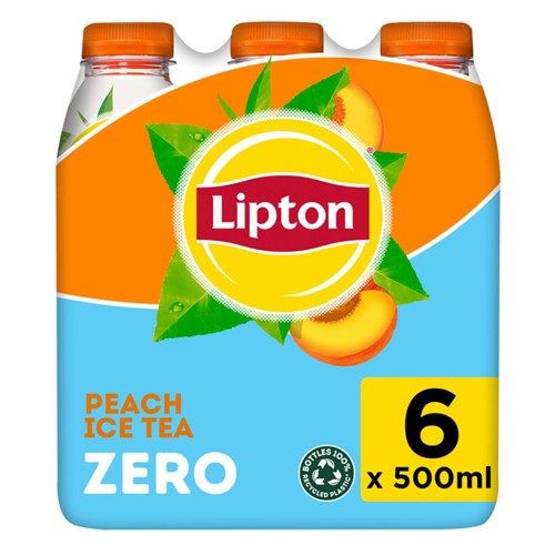 Lipton Ice Tea Thé Glacé Sans Sucre Pêche Zero 6 x 50 cl