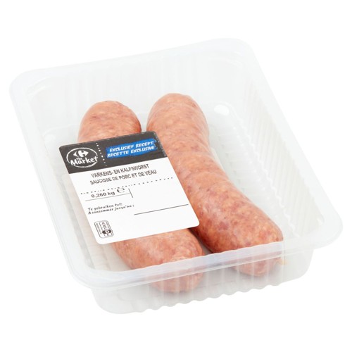 Carrefour The Market Recette Exclusive Saucisse de Porc & Veau 0.260kg