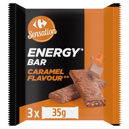 Carrefour Sensation Barres Céréales Chocolat au Lait Caramel 3 x 35 g