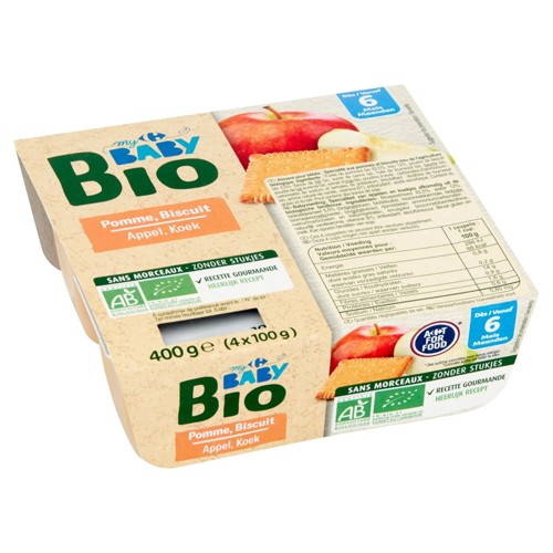 Carrefour Baby Bio Pomme, Biscuit dès 6 Mois 4 x 100 g