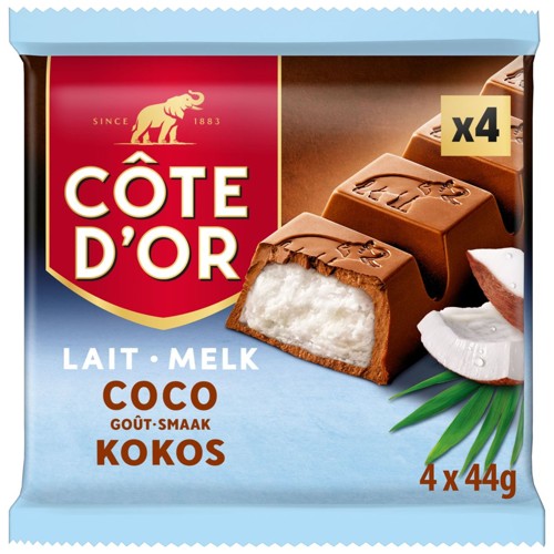 Côte d''Or Barres Chocolat Au Lait Coco 176g