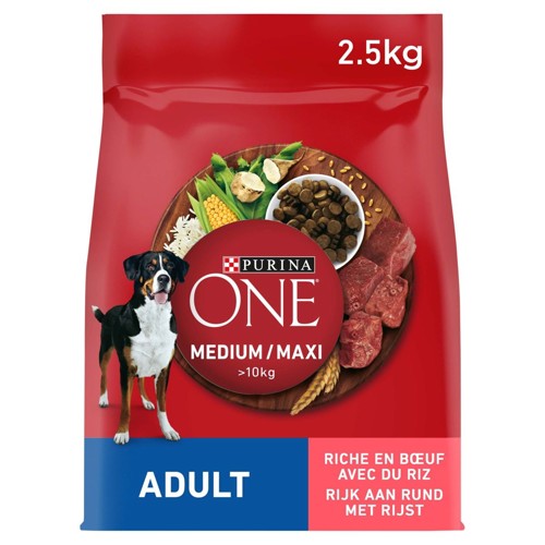 Purina ONE Aliment Chien Medium / Maxi Croquettes au Boeuf 2.5kg