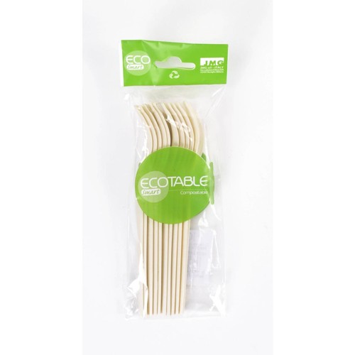 ECO Smart 10 Fourchettes bio-plastique Blanc