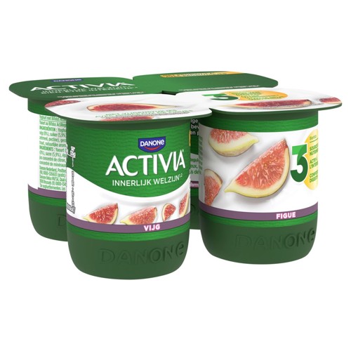 ACTIVIA Yaourt Figue avec Morceaux - Pasteurisé - Probiotiques - 4x125g