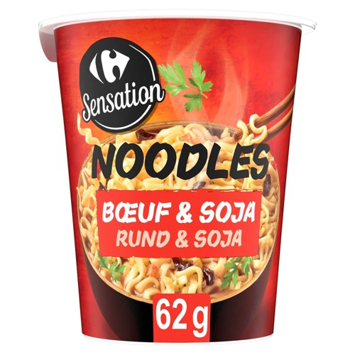 Carrefour Sensation Noodles Saveur Buf & Soja 62 g