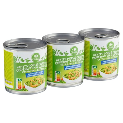 Carrefour Classic'' Petit Pois & Carottes Extra-Fins 3 x 200 g