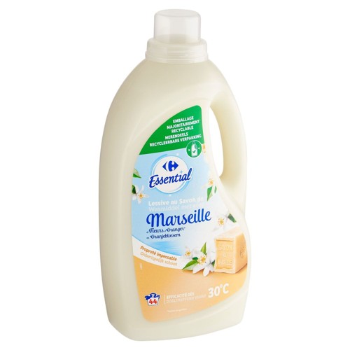 Carrefour Essential Lessive au Savon de Marseille et Fleurs d''Oranger 1.98 L 44 Lavages