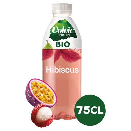 Volvic Infusion Touche de Hibiscus Saveur Litchi Fruit de la Passion PET Bio
