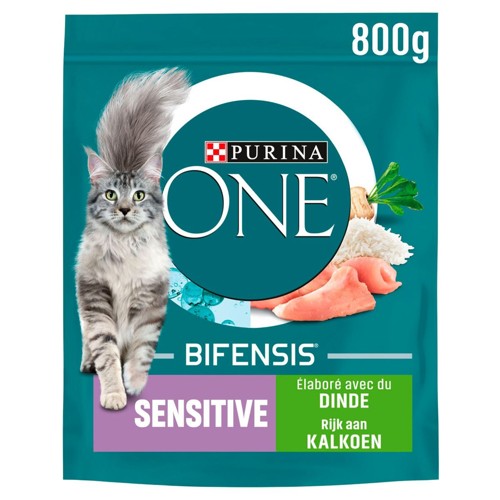 Purina ONE Bifensis Aliment Chat Adulte Sensitive Croquettes à la Dinde et Riz 800g