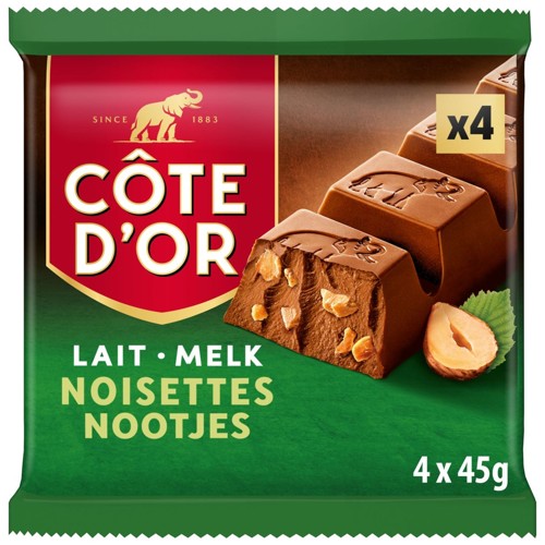 Côte d''Or Barres Chocolat Au Lait Éclats De Noisettes 180g