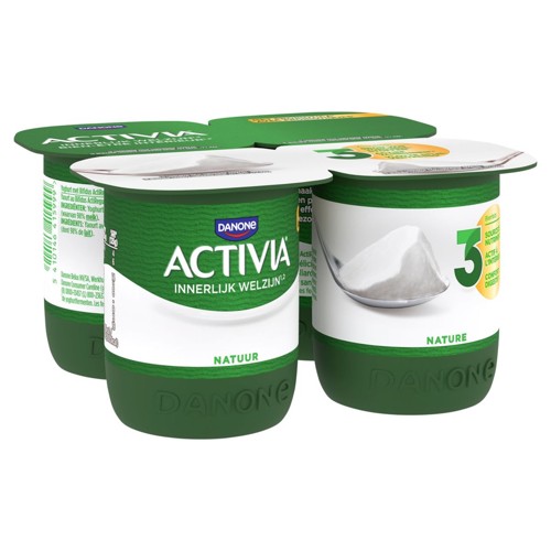 ACTIVIA Yaourt Nature - Pasteurisé - Probiotiques - 4x125g