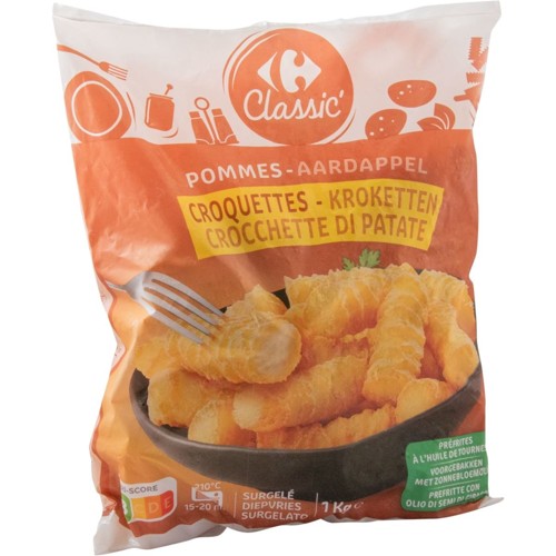 Carrefour Pommes Croquettes Préfrites Dorées 1 kg