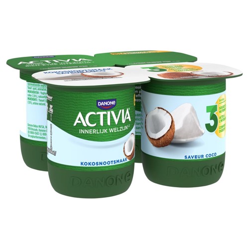 ACTIVIA Yaourt Noix de Coco - Pasteurisé - Probiotiques - 4x125g
