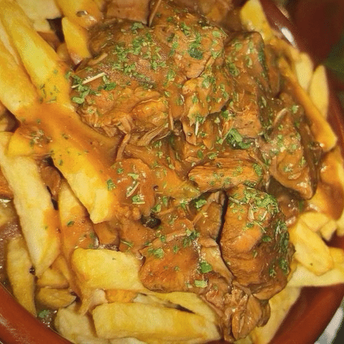 Ambachtelijk stoofvlees met belgische frieten