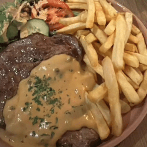 Schotel steak met peper