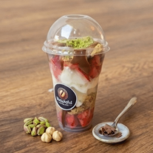 Dubai chocolade aardbei ijs cup