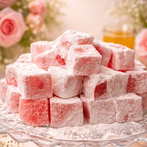 Gullu lokum. Rose delight naturel