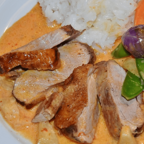 Canard au curry rouge