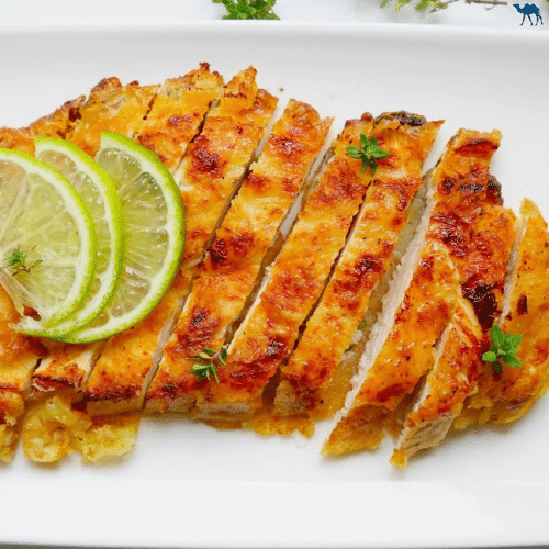 Tranche de poulet à la peau croustillant aigre-douce