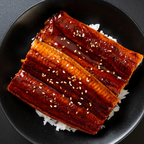 Unagi don with Japanese rice