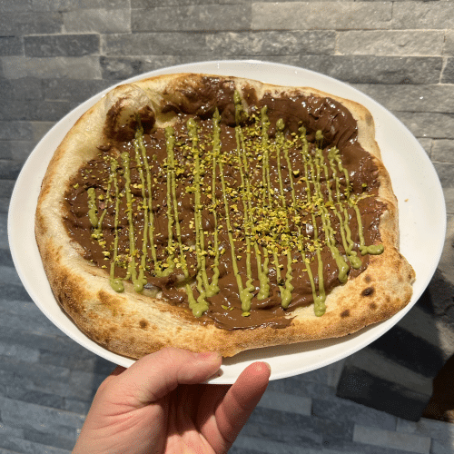 Pizza nutella, pistache
