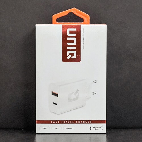 UNIQ Accessory 2.4A 18 Watt Dual Port Snelle Thuislader - USB - USB Type-C - Wit