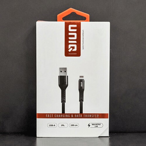 UNIQ Accessory Lightning USB Kabel 100cm snellader dataoverdracht - Zwart