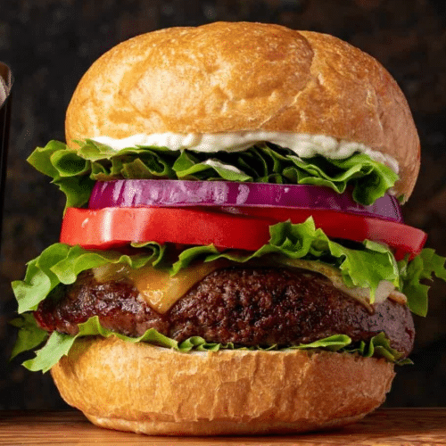 Black Angus bacon burger