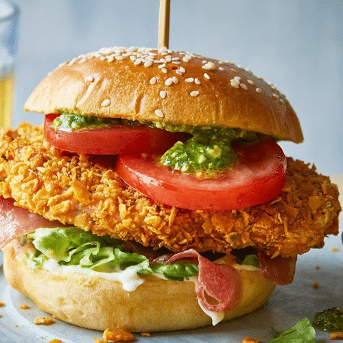 Crispy chicken burger