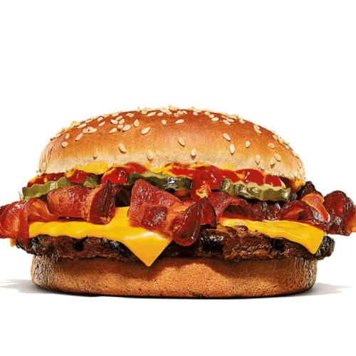Menu burger strong bacon