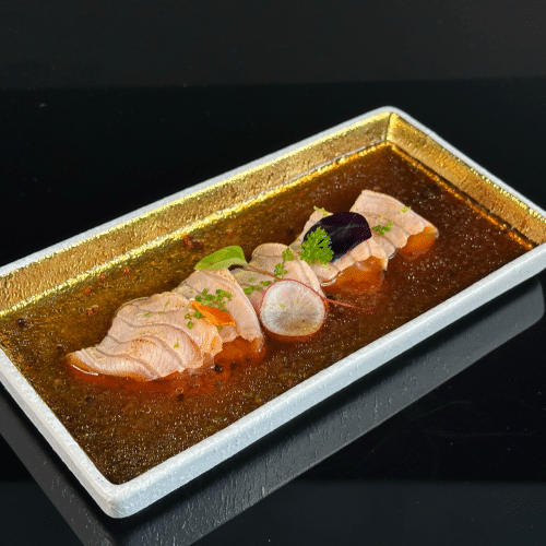 Carpaccio saumon mi-cuit