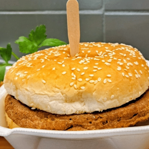 Hamburger met ketchup