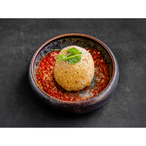 Arancini pistaccio provola e pancetta