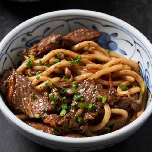 Chili garlic beef udon