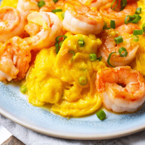 Chinese omelet met scampi