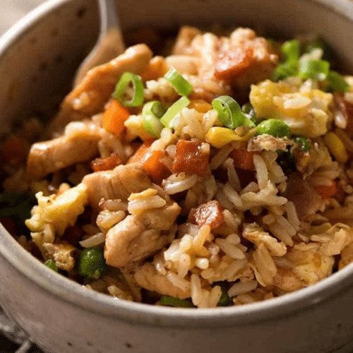 Gebakken rijst met spek