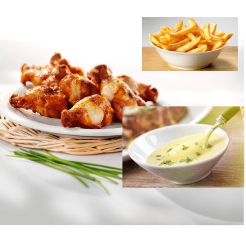 Kids kipboutjes met béarnaisesaus en frietjes