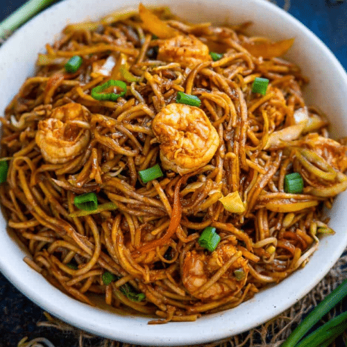 Noodles met scampi