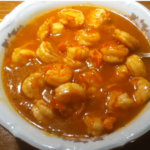 Scampi in zoetzure saus