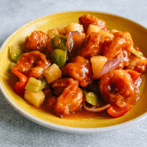 Scampi in zoetzure saus