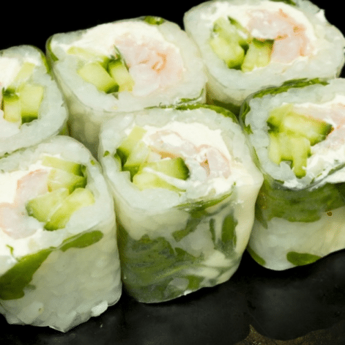 Spring crevette cheese concombre